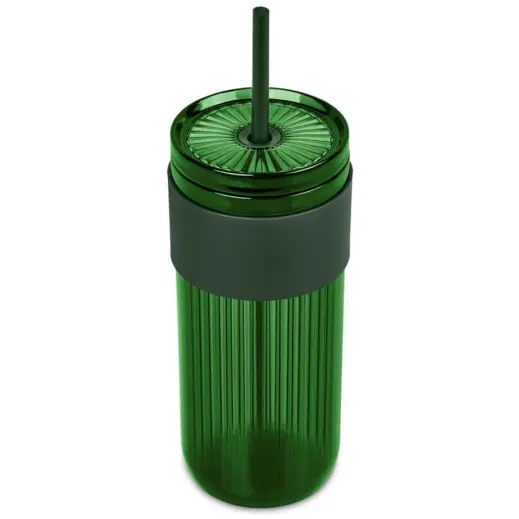 Serendipio Mayfair Plastic Tumbler & Straw Dark Green Top